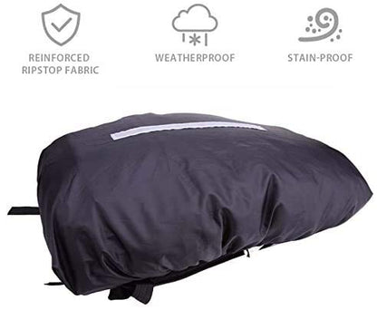 Hi-Visibility Backpack Rain Cover with Reflective Strip 100% Waterproof Ultralight Backpack Cover, Storage Pouch, for Hiking, Camping, Biking, Outdoor, Traveling - color: Black 2 Pack