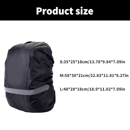 Water Rain Covers for Backpack Rucksack Rain Covers Rainproof Protector with Reflective Strips Bag Rain Covers - color: Green Color-L