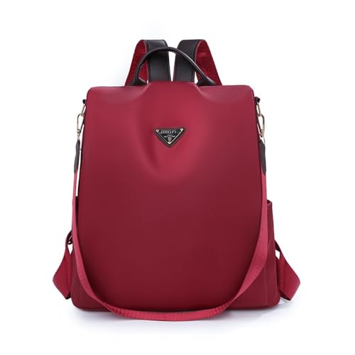 Multifunctional minimalist backpack, solid color versatile commuter backpack, casual handbag/shoulder bag(Red) - color: Red