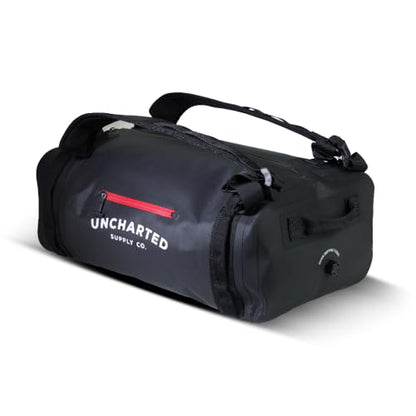 Uncharted Supply Co. The Vault Waterproof Duffel Bag - Airtight bag with Backpack Straps, Carry-On Size, Perfect for travel, boating, camping, recreation. (Black, 45L) - color: Black, size: 45L
