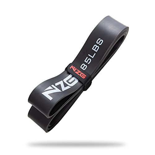 NonZero Gravity 100% Latex-Free Organic Rubber Power Resistance Bands | Compact Durable Hypoallergenic Bands for Strength Training & Workouts | 11 Levels (10 to 140 Lbs) - color: 5. Black-85 lb
