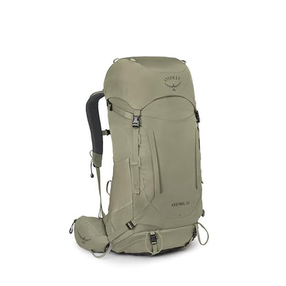 Osprey Kestrel 38L Men's Backpacking Backpack - Hiking & Camping Bag with Waterproof Raincover Olive Tan, Small/Medium - color: Olive Tan, size: Small-Medium