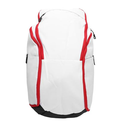 Basketball Backpack with Laptop Compartment, Large Capacity, Wet and Dry Segregation, Water, Lightweight Sports Backpack for Exercise Supplies and Daily Commute - color: White Red