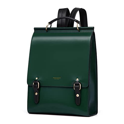 Cnoles Leather Backpack Purse For Women Fashion Ladies Vintage Bags Casual College Travel Backpacks Large bag Green - color: Green-q2476e, size: 28 x 11 x 38