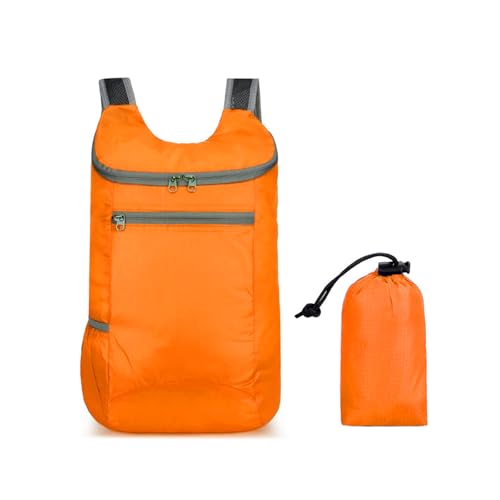 20L Hiking Daypack,Water Resistant Lightweight Packable Small Backpack for Travel Camping Outdoor,Orange - color: Orange