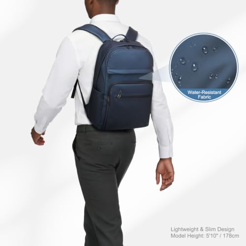 16 Inch Laptop Backpack for Men, Business Work Backpack for Everyday Commute, Waterproof Travel Office Computer Bag, Blue - color: Blue