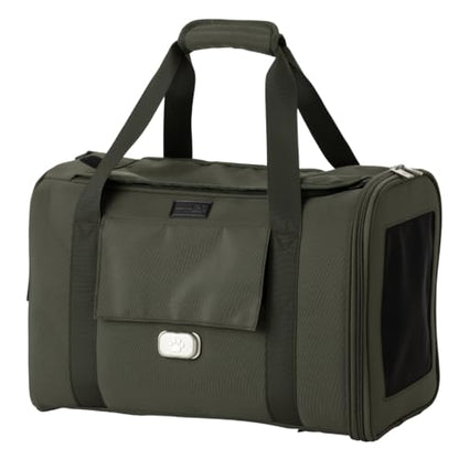 PETiCO NOA 3003 Airline Approved Pet Carrier - Pet Duffle Bag for Small Dogs & Cats Under 15 lbs, Sturdy & Machine Washable with Magnetic Snaps, Medium Size, Khaki - color: Khaki, size: Medium