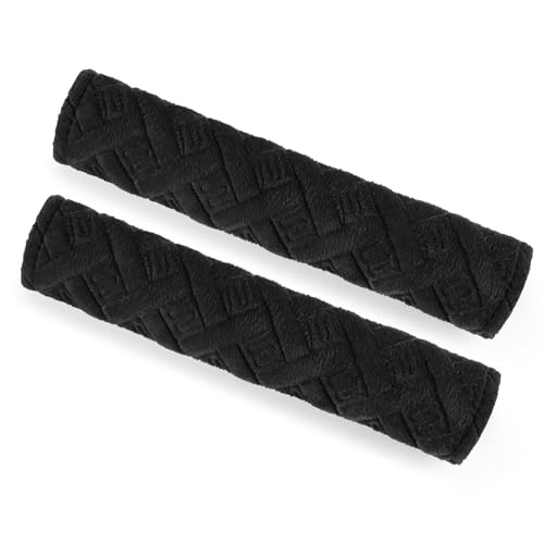 surpassme Car Seat Belt Pads Covers, 2PCS Seat Belt Shoulder Strap Covers Protector to Release Stress to Your Neck and Shoulder for a Safety Driving(Black) - color: Black, size: Cross-2pcs-10.43 inches
