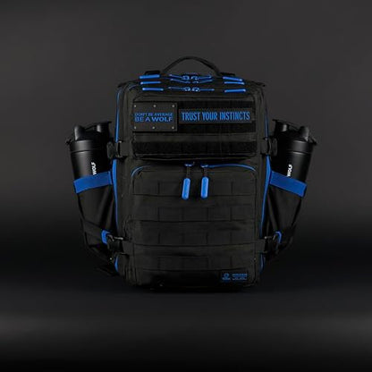 WOLFpak 35L Athletic Gym Backpack - Durable 1000D Waterproof Oxford Material with MOLLE Webbing, Laptop Pocket & Dual Cup Holders, Durable Fitness/Travel/Military Daypack (Blue Wolf) - color: Blue Wolf