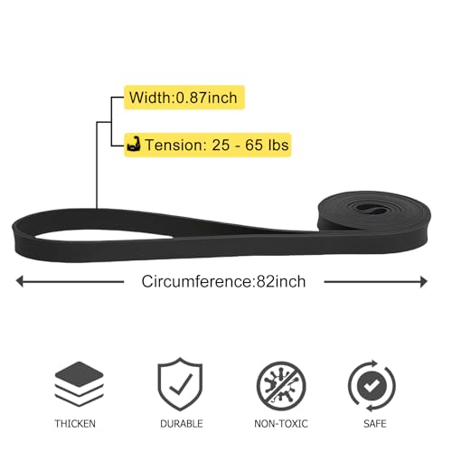 12-Pack Resistance Bands Set - Pull Up Assist, Strength Training & Physical Therapy for Home Gym | Exercise Loop Bands for Men & Women - color: Black 25-65lbs