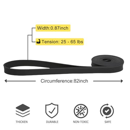 12-Pack Resistance Bands Set - Pull Up Assist, Strength Training & Physical Therapy for Home Gym | Exercise Loop Bands for Men & Women - color: Black 25-65lbs