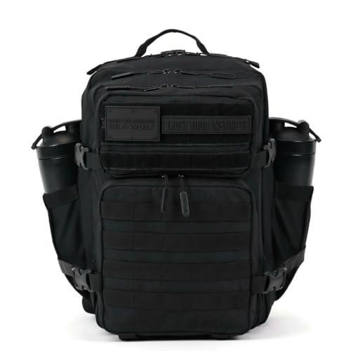 WOLFpak 35L Tactical Gym Backpack (Nightshade) Durable 1000D Waterproof Oxford Material with MOLLE Webbing, Laptop Pocket & Dual Cup Holders, Durable Fitness/Travel/Military Daypack - color: Nightshade Edition