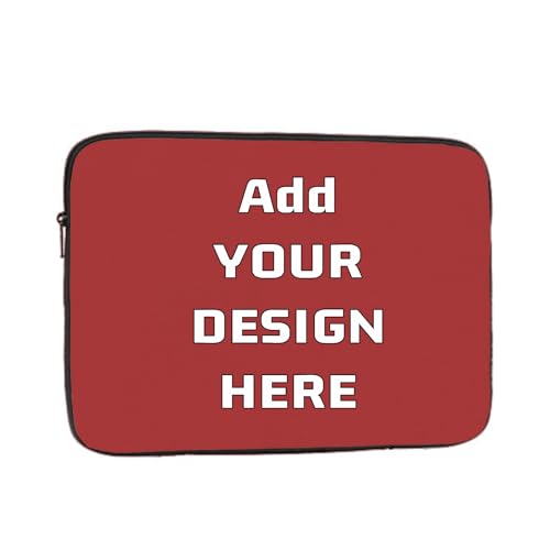 Custom Laptop Sleeve Bag with Logo Image Personalized Add Your Own Text Photo Laptop Case Business Briefcase with Zipper for Ultrabook, Notebook, Tablet(12nch) - color: Brown, size: 12 inch