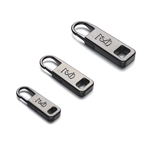 Zpsolution Zipper Tab Replacement - 3 Size More Suitable for Luggage Suitcases Jackets Coats Sweaters Purse Backpacks Handbags Boots Shoes Zipper Pulls Repair - color: 3 Black