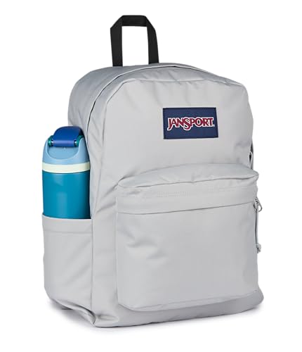 JanSport SuperBreak Plus Backpack with Padded 15-inch Laptop Sleeve and Integrated Bottle Pocket - Spacious and Durable Daypack for Work and Travel - Grounded Grey - color: Grounded Grey