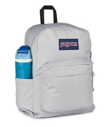 JanSport SuperBreak Plus Backpack with Padded 15-inch Laptop Sleeve and Integrated Bottle Pocket - Spacious and Durable Daypack for Work and Travel - Grounded Grey - color: Grounded Grey