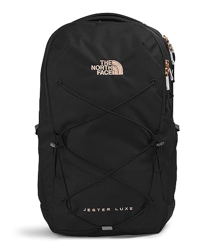 THENORTHFACE Women's Jester Luxe Everyday Laptop Backpack, TNF Black/Burnt Coral Metallic, One Size - color: Tnf Black/Burnt Coral Metallic