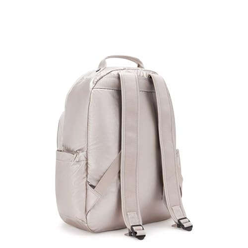 Kipling Women's Seoul 15" Laptop Backpack, Durable, Roomy with Padded Shoulder Straps, Built-In Protective Sleeve - color: Metallic Glow, size: 12.75''L x 17.25''H x 8''D