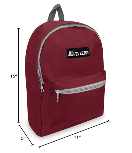 Everest 1045K Basic Backpack, 15", Burgundy - color: Burgundy