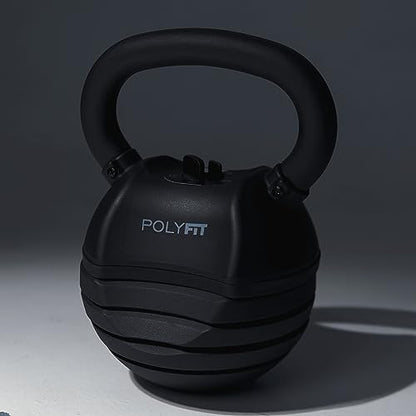 Polyfit Adjustable Kettlebell Set | 30/40/50 lbs | Kettlebell Weights for Home Gym - color: BLACK - 30 LB