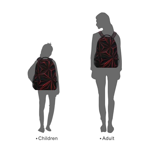 ALAZA 3D Geometric Black Polygon Red Futuristic Large Backpack Personalized Laptop iPad Tablet Travel School Bag with Multiple Pockets - color: Geomertry
