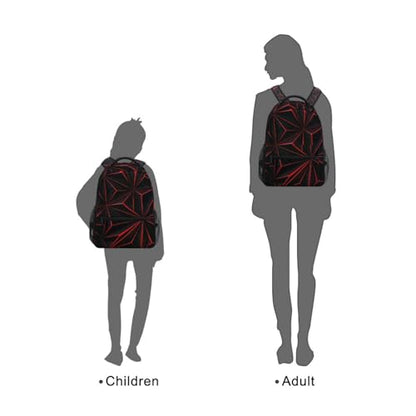 ALAZA 3D Geometric Black Polygon Red Futuristic Large Backpack Personalized Laptop iPad Tablet Travel School Bag with Multiple Pockets - color: Geomertry