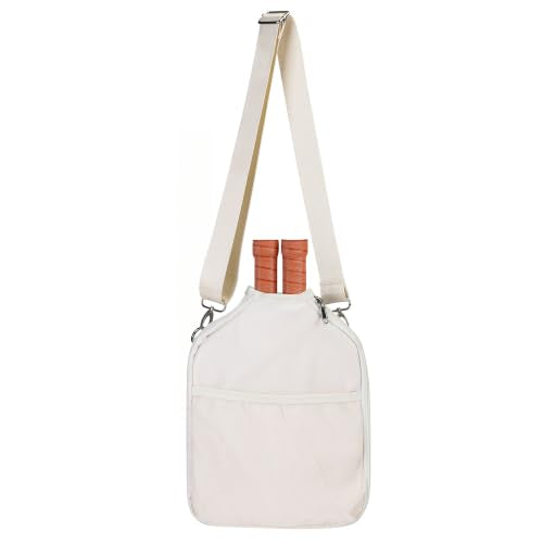 LAKE OF FIRE Pickleball Paddle Cover Crossbody Bag with Adjustable Strap Pickle ball Sling Bag Lightweight Pickleball Gifts for Men and Women - color: Creamy