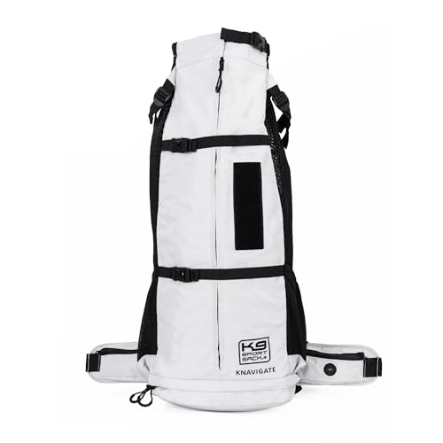 K9 Sport Sack Knavigate - X-Large, Lunar Rock - Ideal for Dogs with 23-25” Back Length - Adjustable, Backpack-Style Carrier with Internal Frame & Padded Hip Belt - color: Lunar Rock, size: X-Large