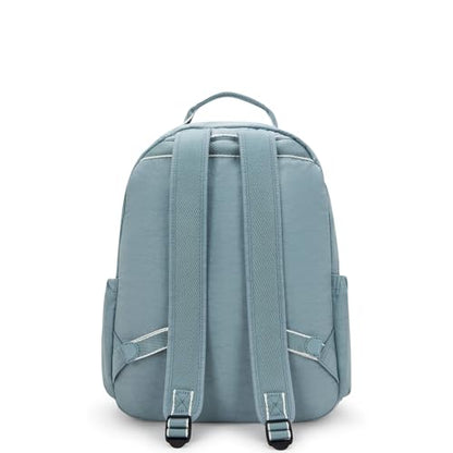 Kipling Women's Seoul 15" Laptop Backpack, Durable, Roomy with Padded Shoulder Straps, Built-In Protective Sleeve - color: Relaxed Grey, size: 12.75''L x 17.25''H x 8''D