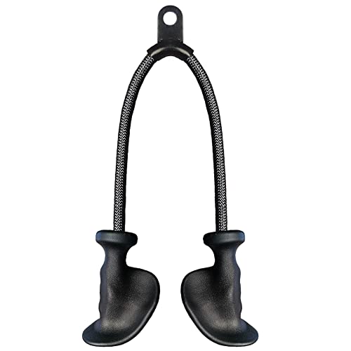 BLUSLM Ergonomic Tricep Rope Pulldown Attachments, Upgraded 27 32 40 & 47 Inch Extra Long Triceps Rope Cable Attachments for Gym, LAT Pull Down Bar for Cable Machine, Tricep Workout Cable Attachments - color: HAND ROPE-02