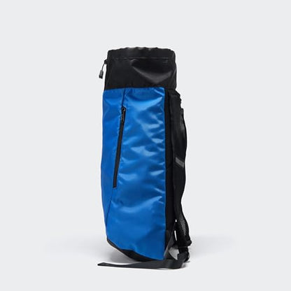 Pander Drawstring Backpack with Adjustable Shoulder Straps, Slim Gym Cinch Sack with Side Zipper Pocket, Machine Washable Polyester Daypack for Travel & Workout, Blue - color: Blue