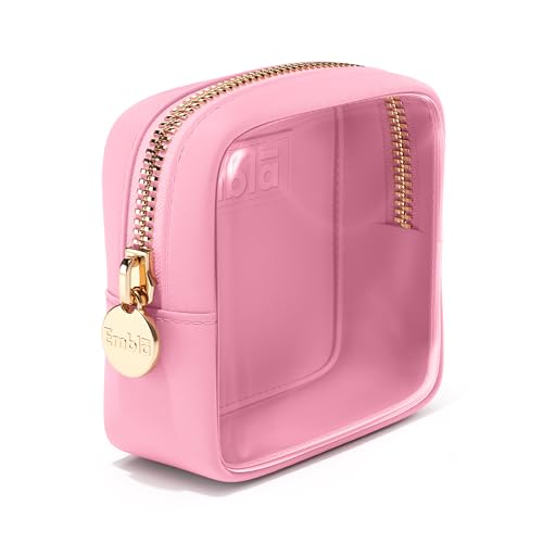 Embla Clear Small Makeup Bag for Purse Cute Mini Make Up Nylon Organizers Tiny Cosmetic Bags for Women Girls Little Toiletry Travel Pouches Zipper Skincare Pouch Organizer Light Pink - color: Flamingo, size: Mini