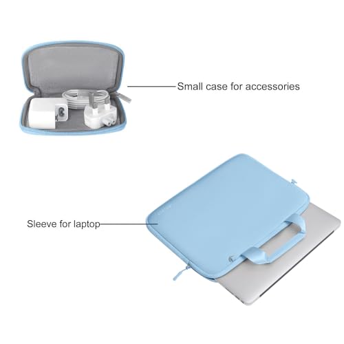 MOSISO Laptop Case 13 inch, Laptop Sleeve Bag Compatible with MacBook Neo 13 / Air M5 M4 M3 M2 M1 2026-2018 / Pro M2 M1, Neoprene Carrying Computer Bag with Handle&Detachable Small Case, Air Blue - color: Air Blue, size: 13 inch