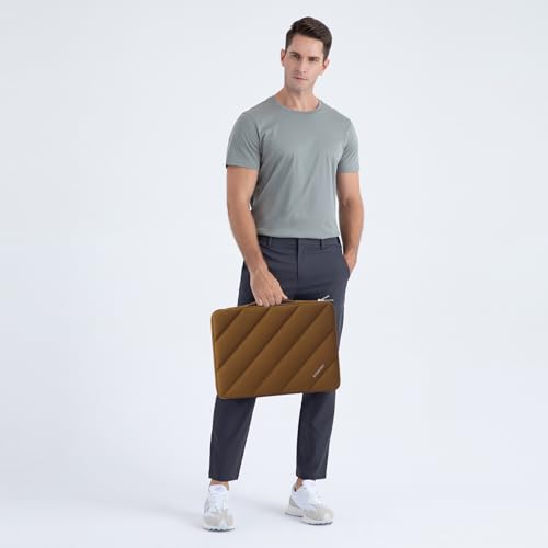 DOMISO 17 inch Laptop Sleeve Protective Case Cover Compatible with 17-17.3 inch HP Dell ASUS Lenovo Chromebook,Waterproof Computer Cases Bag with Handle,Caramel - color: Caramel, size: 17 inch