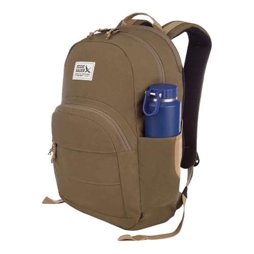 Eddie Bauer Campus Backpack 26L | Everyday Carry | Work | Travel | Commuter | Padded Laptop Sleeve | Stretch Bottle Pockets | Lightweight | Durable - Adler - color: Campus - Adler Green, size: 26L