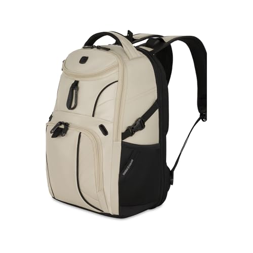 SwissGear 1900 Mini ScanSmart 16-Inch Backpack, Fits Up to 13-Inch Laptop, RFID Protection & ScanSmart TSA-Friendly Compartment, Oatmeal - color: Oatmeal