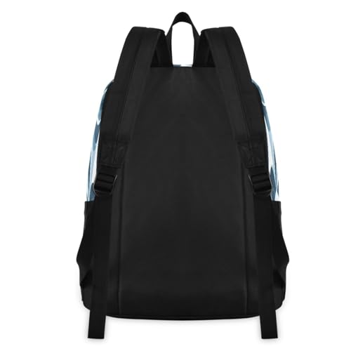 Blue Pattern Lightweight Casual Backpack for Women & Men, Multi-Pocket Everyday Travel Bag with Adjustable Straps, Versatile Daypack for Work, Outdoor Activities & Daily Use