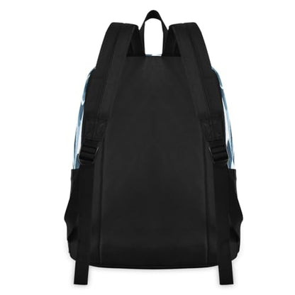 Blue Pattern Lightweight Casual Backpack for Women & Men, Multi-Pocket Everyday Travel Bag with Adjustable Straps, Versatile Daypack for Work, Outdoor Activities & Daily Use