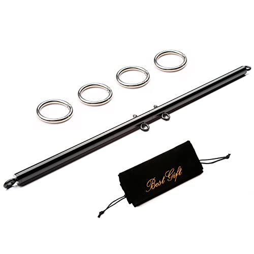 2026 Upgraded Heavy Duty Expandable Spreader Bar – Adjustable PU Straps for Pilates, Yoga - style: Black+Black