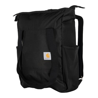 Carhartt Classic Convertible Backpack Tote, Durable Water Repellent Material W/ 17" Laptop Sleeve, Black - color: Black