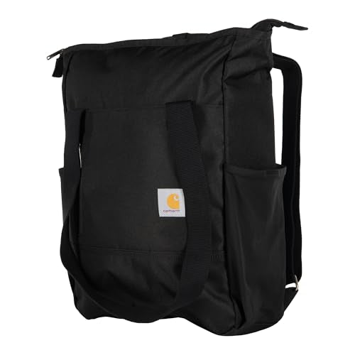 Carhartt Classic Convertible Backpack Tote, Durable Water Repellent Material W/ 17" Laptop Sleeve, Black - color: Black