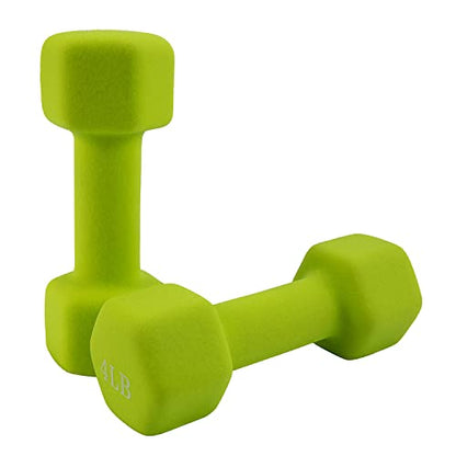 Saorzon Dumbbells Set of 2 Exercise Fitness Dumbbell for Home Gym Free Weights Hand Hex Dumb Bells - color: Green, style: 4 Pounds,Pair