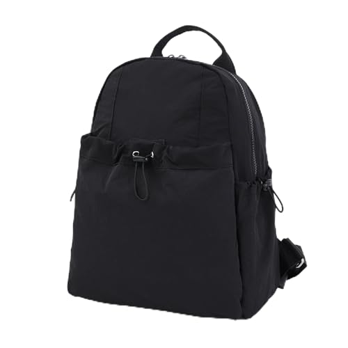 Lightweight Nylon Backpack for Women & Men, Water Resistant School Bookbag, Durable Travel Daypack with Multi-Pockets, Fit 14 Inch Laptop, Model 9195, Black - color: Black