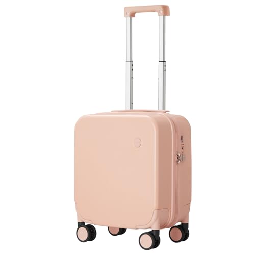 mixi 14 Inch Underseat Luggage Carry on Suitcase Free Boarding Personal Item Suitcases with Spinner Wheels Hardshell Lightweight PC for Short Travel, Pink - color: Pink, size: 14in Underseat