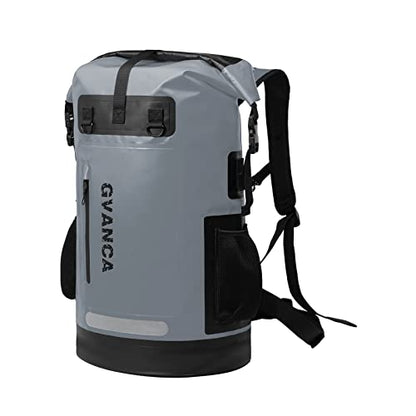 Waterproof Roll Top Kayak Dry Backpack, Floating Outdoor Dry Sack Boating Sailing Canoeing Rafting Fishing Camping 35L Grey - color: Grey, size: 35L