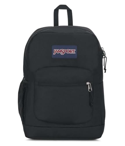 JanSport Cross Town Plus Backpack - Large Main Compartment, Side Water Bottle Pocket, 15-Inch Padded Laptop Sleeve - Black - color: Black