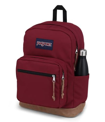 JanSport Right Pack Backpack - Durable Daypack with Padded 15" Laptop Sleeve, Spacious Main Compartment & Integrated Water Bottle Pocket - Russet Red - color: Russet Red