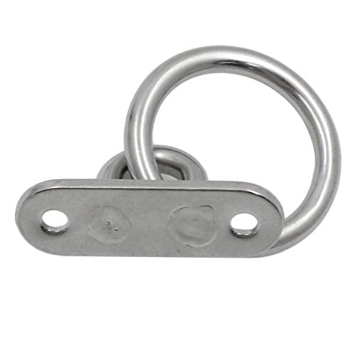 4Pcs M5 Ceiling Wall Mount Hook, Pad Eye Plate, Heavy Duty Anchor with Ring, 304 Stainless Steel, Great for Yoga Swings Hammocks/Boat Rigging/Marine Deck Hardware/Suspension Training Straps - size: M5 (Oval Pad Eye)
