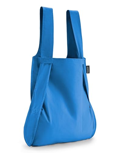 Notabag Original 2 in 1 Backpack and Bag – waterproof – reusable grocery bags – clever design for more flexibility - color: Blue