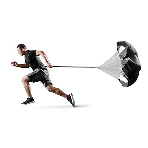 Training Resistance Parachute,plplaaoo Running Parachute for Speed Training, Power Umbrella Freeweight Running Strength Exercise, Improve Footwork Any Sport, Running Speed Training Black, trainin